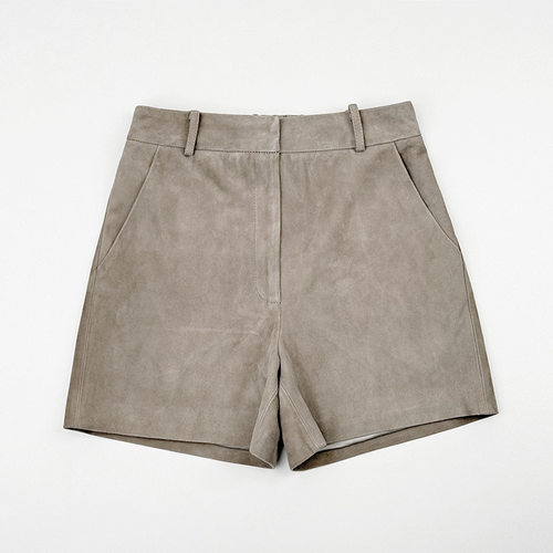 真皮皮裤  女款英伦风百搭头层山羊反绒后松紧腰休闲百搭短裤