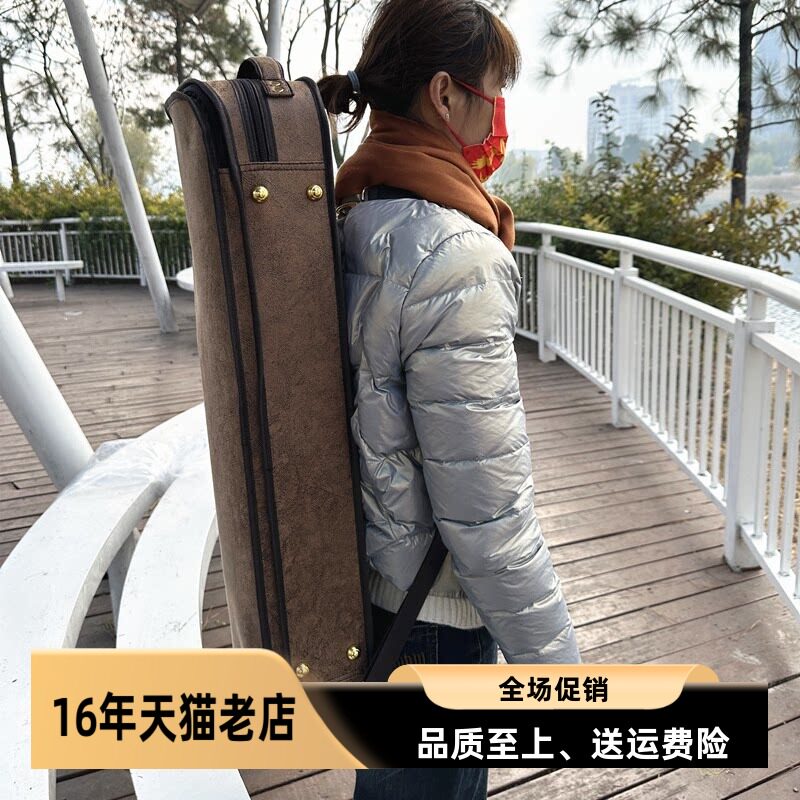 恒温抗压双肩背带双色复古密码锁高档鹿皮绒木质小提琴盒子箱包