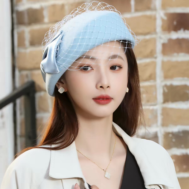 名媛复古蓓蕾帽女士优雅小礼帽子