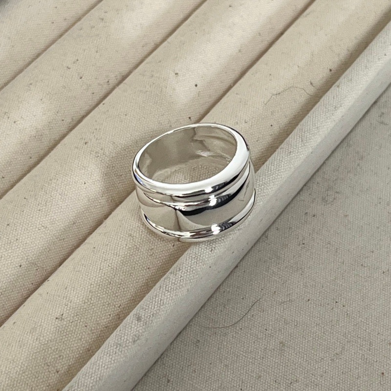 fever韩国博主同款戒指ins小众高级感简约冷淡风几何宽版花瓶女士
