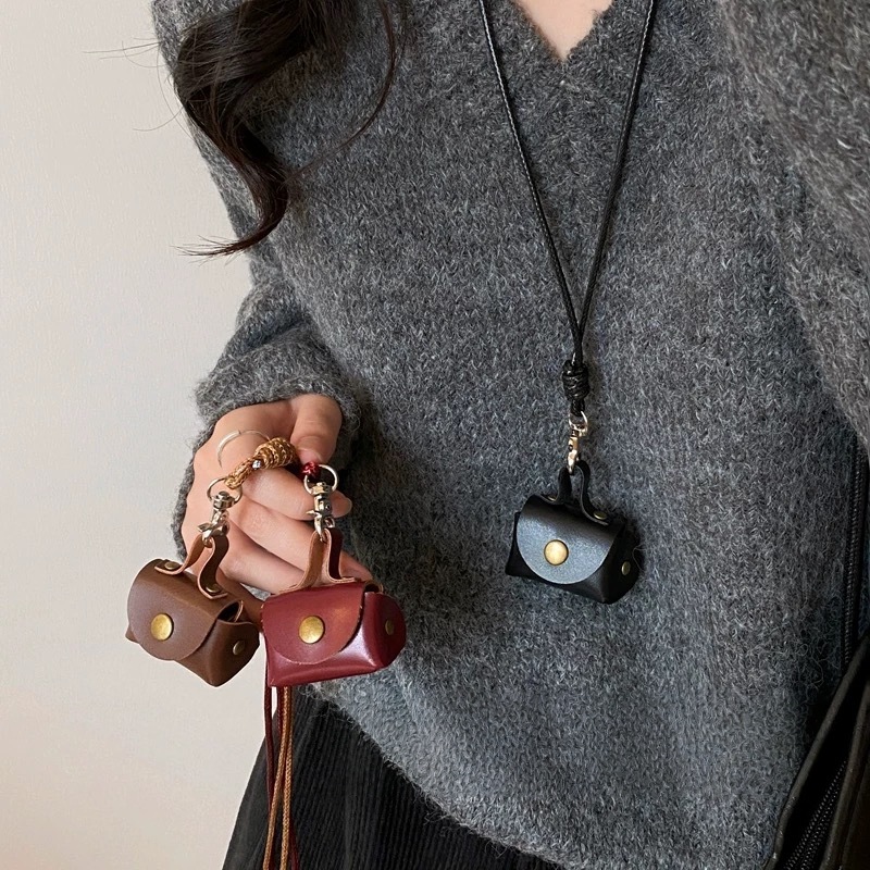 小巧可爱皮质零钱包项链女挂件