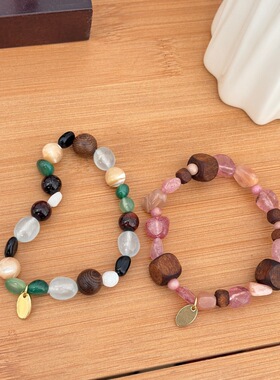 浪漫满屋草莓晶太阳石手链春夏