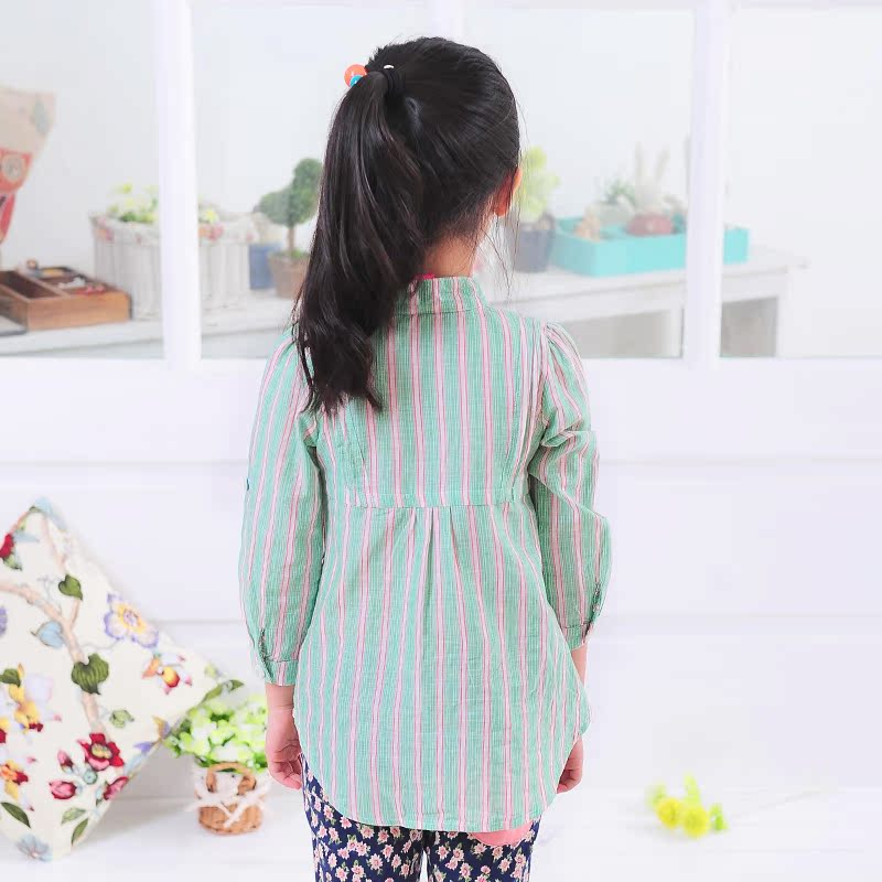 Chemise fille à manche longue en coton - Ref 2086418 Image 3