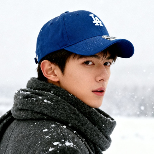 棒球帽小标la蓝色遮阳ny鸭舌帽女洋基队显脸小潮牌 47brand帽子男