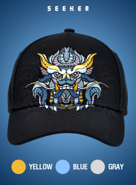 正品seeker帽子 3D刺绣麒麟中国风棒球帽 潮牌鸭舌帽男女老虎头龙