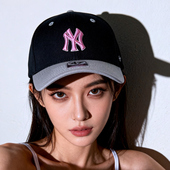 47brand遮阳帽子女秋冬粉色小标ny鸭舌帽la硬顶灰洋基队棒球帽男