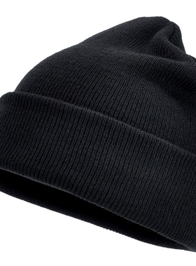 专柜正品纯黑色美式冷帽 经典秋冬季针织帽女 潮牌薄款毛线帽子男