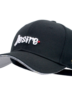 LEAUX GEAUX 莱奥正品韩版鸭舌帽 黑色欲望棒球帽子 三明治帽檐字