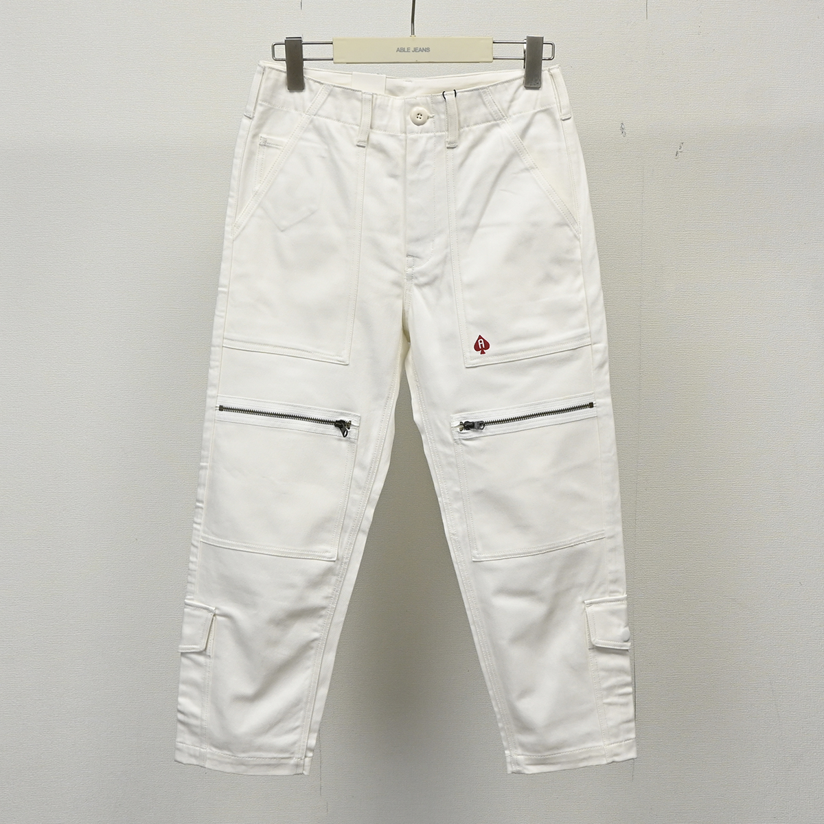 女裤白色工装裤春夏多袋9九分裤