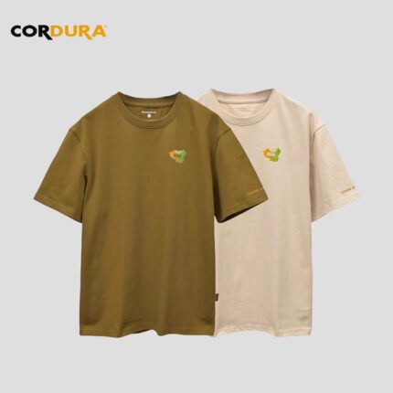 考度拉CORDURA重磅T恤RE新款短袖耐磨宽松户外休闲男圆领印花体恤
