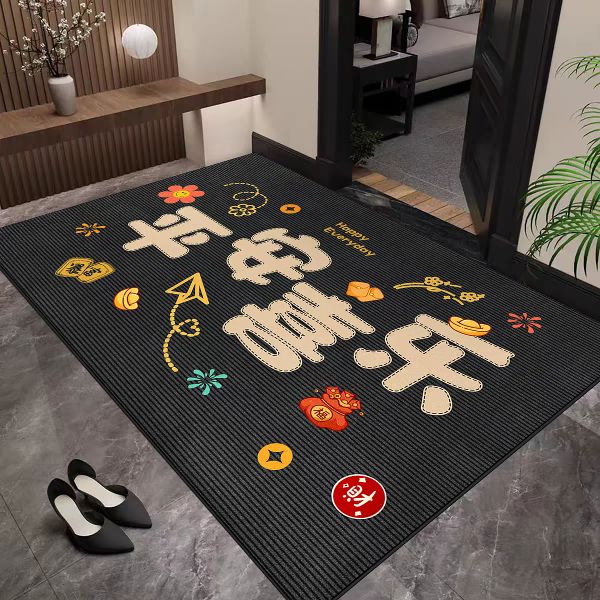 进门高级感脚垫门口垫子红色喜庆入户门地垫家用高端耐脏防滑地毯,居家布艺,入户地垫,淘宝优惠券,粉丝福利购,淘宝优惠卷