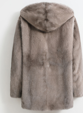 真毛银岚水貂毛男士2025貂皮大衣整貂皮草外套男夹克休闲皮毛一体