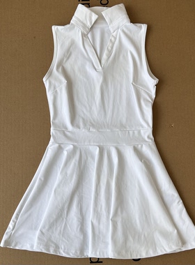 裸感速干网球裙女户外羽毛球服瑜伽运动连体短裙