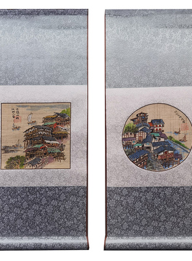 重庆特色非遗手绘夏布画小巧精致