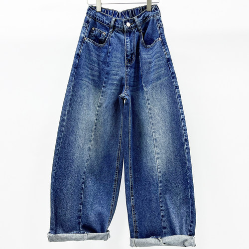 新款牛仔女香蕉裤宽松显瘦弯刀裤