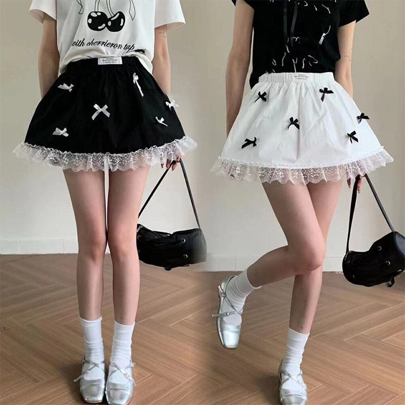 TEEINXX立体蝴蝶拼接蕾丝半身裙（有安全裤）VK015