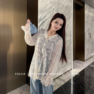 毛衣复古镂空蕾丝开衫 TEEINXX法式 NZ322 恩佳