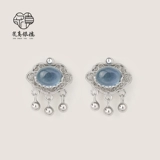 炙真银楼 Сапфировые серьги, защитный амулет, серебро 999 пробы, китайский стиль