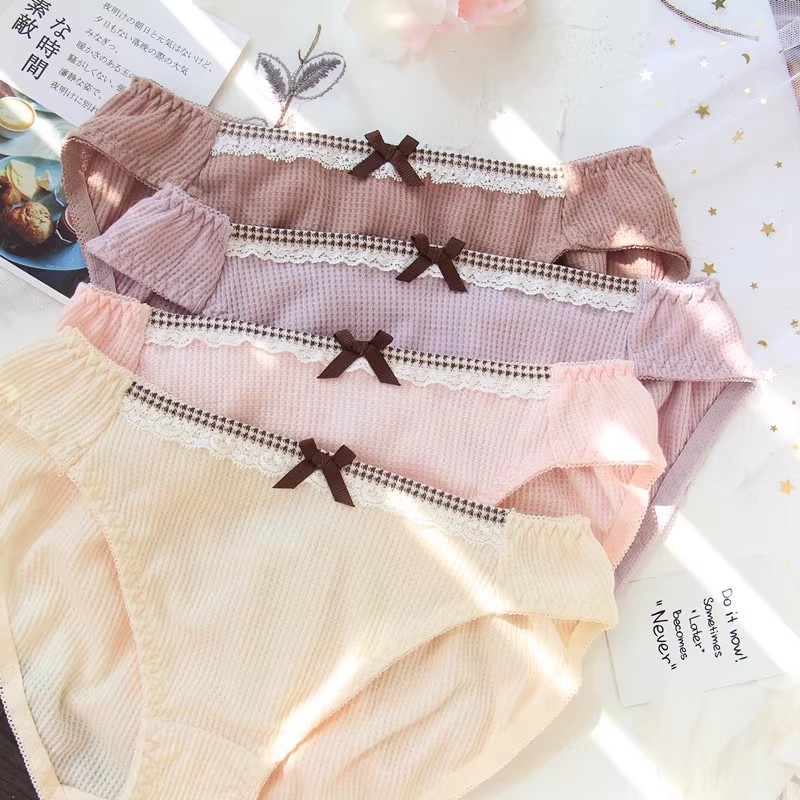 糖果色甜美可爱纯棉女生内裤可爱