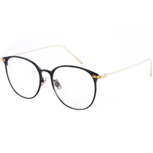 LINDA FARROW琳达法罗眼镜框男黑色复古圆框近视眼镜架女LF45A