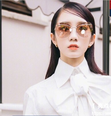 孟美岐同款BVLGARI墨镜女新款无框猫眼简约BV6130宝格丽太阳眼镜