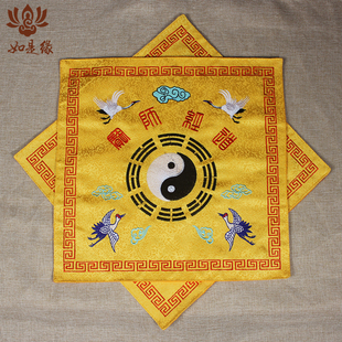 提花道家仙鹤盖经布刺绣包经书的布袋道经师宝道家用品摆件经书套