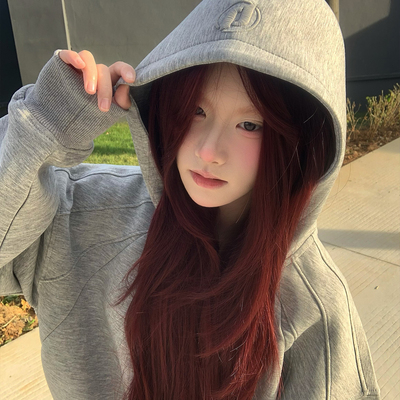 美式重磅刺绣连帽加绒加厚卫衣女