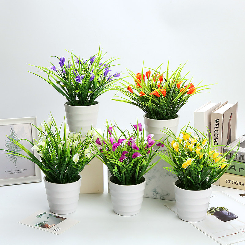 仿真花假花塑料花盆栽客厅装饰摆设餐桌花摆花绿植插花摆件薰衣草