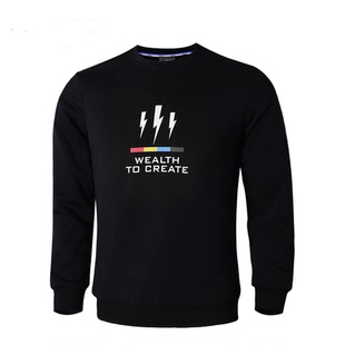 国潮冬季 加厚一体抓绒420g棉质保暖透气运动休闲卫衣男圆领套头衫