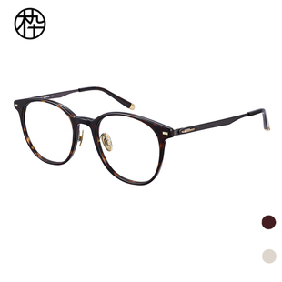 专柜正品MJ12FM1013时尚圆框板材金属近视眼镜架玳瑁色复古