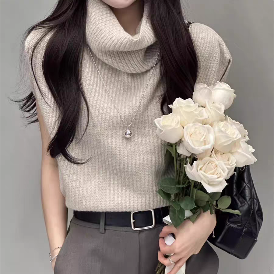 设计感~小众绝美~羊绒高翻领马甲