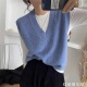 日系叠穿羊绒马甲无袖 洋气针织毛衣 背心女V领羊毛坎肩26春秋薄款