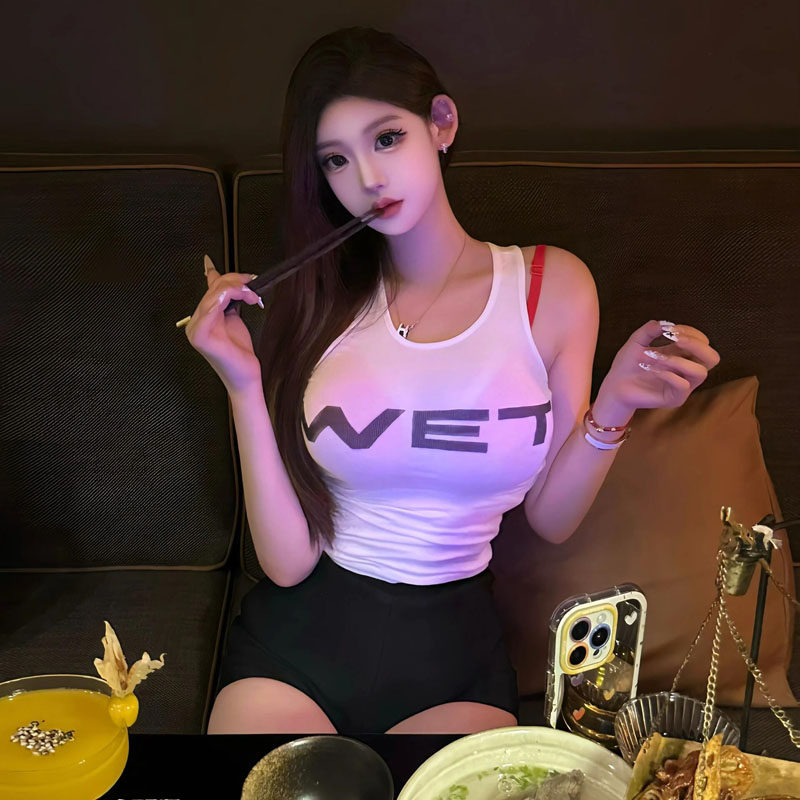 设计师款高级欧美辣妹风背心吊带