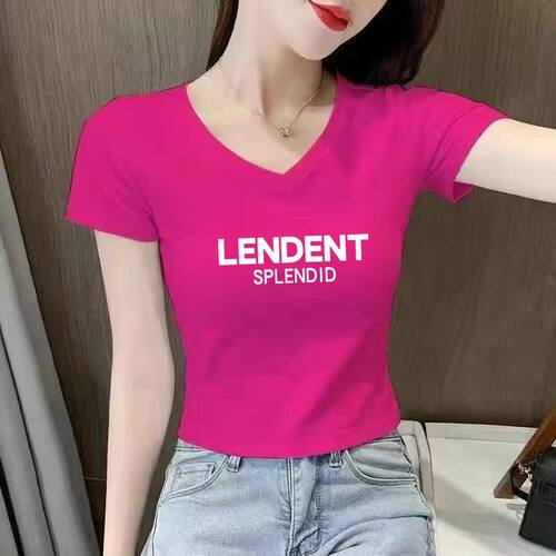 玫红色短袖t恤女2024年夏季修身短款高腰露脐洋气减龄辣妹上衣潮