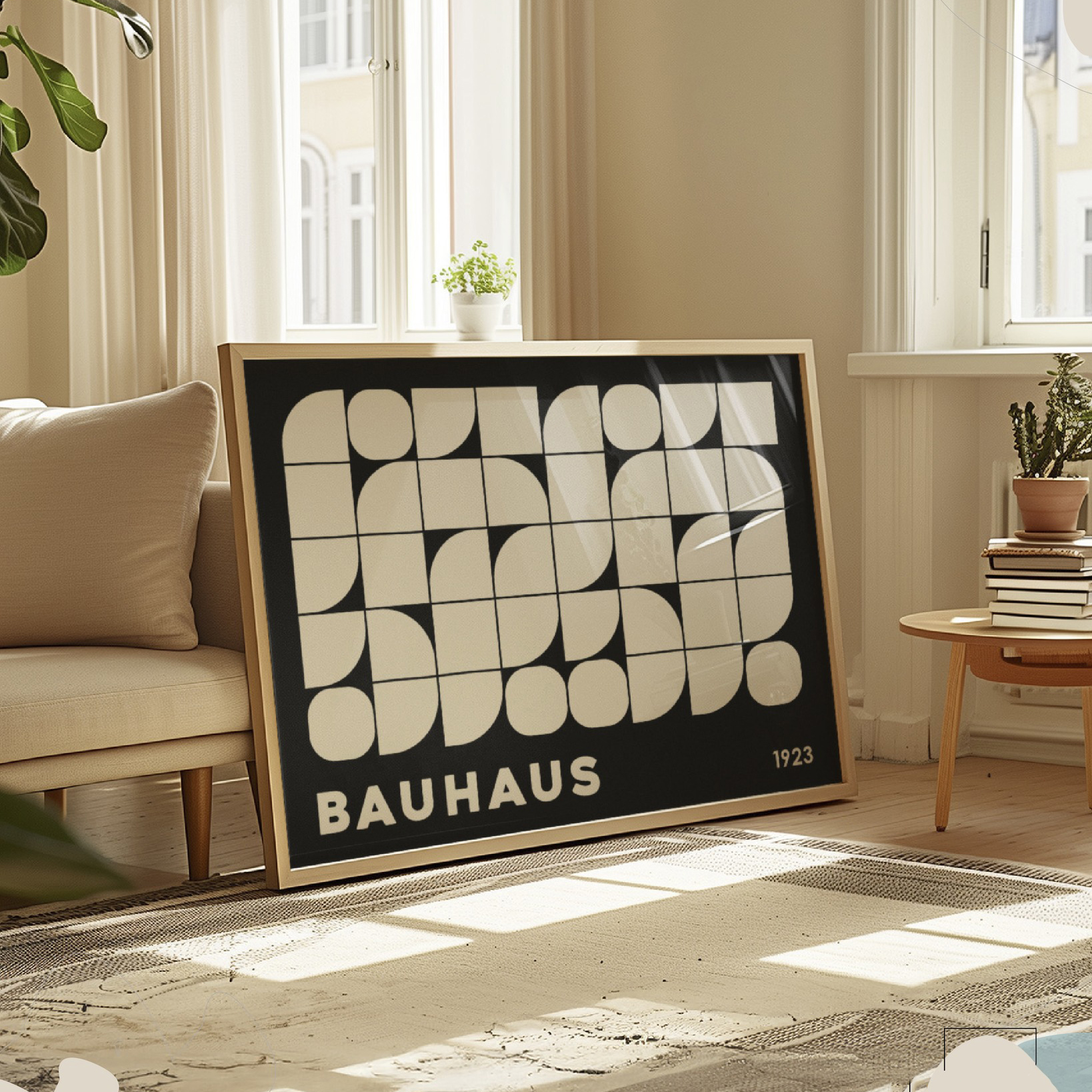 包豪斯艺术风格挂画黑白装饰画