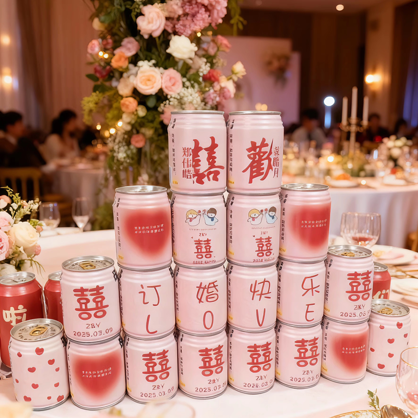 订婚结婚旺仔牛奶定制易拉罐