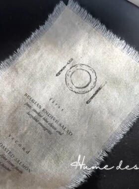 定制布艺手工毛边棉麻布艺婚礼公司开业生日菜单创意卡片席位卡