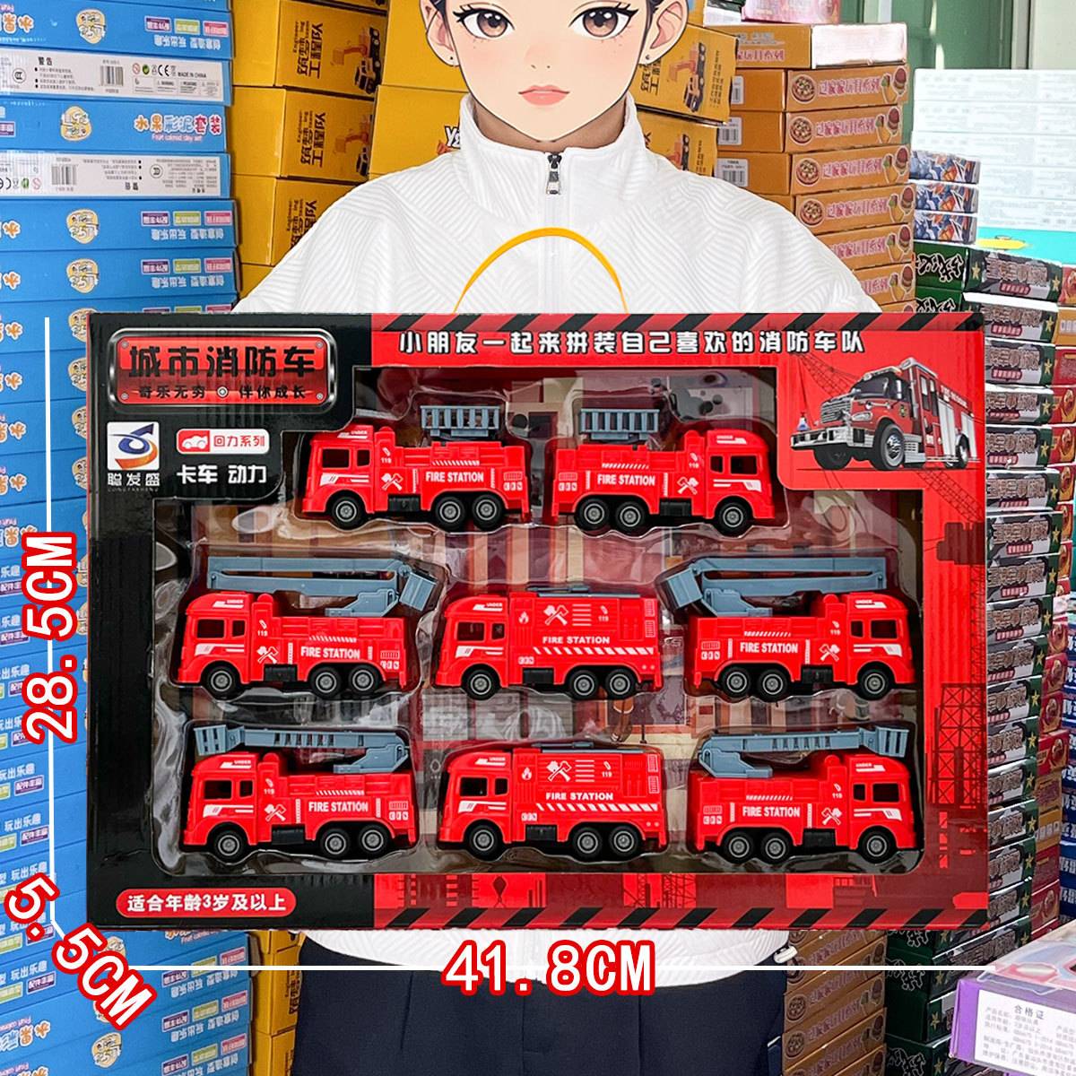 儿童惯性回力仿真工程车玩具