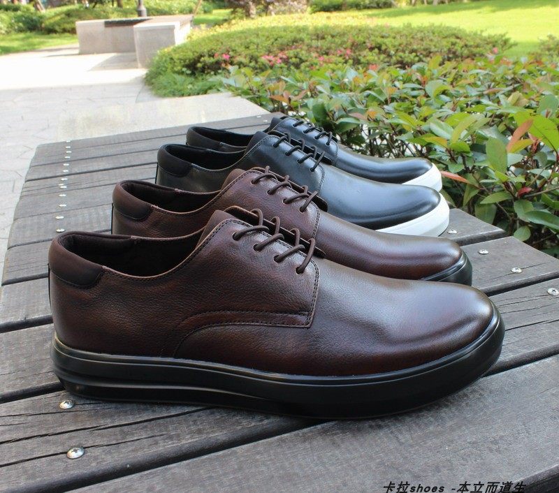外贸原单手工鞋男士商务简约复古圆头休闲欧美头层牛皮真皮大码46,流行男鞋,休闲皮鞋,淘宝优惠券,粉丝福利购,淘宝优惠卷