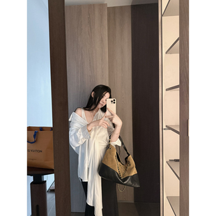 莱赛尔不规则设计感叠褶防晒长款 CHANGE MISS 衬衫 姐系女友