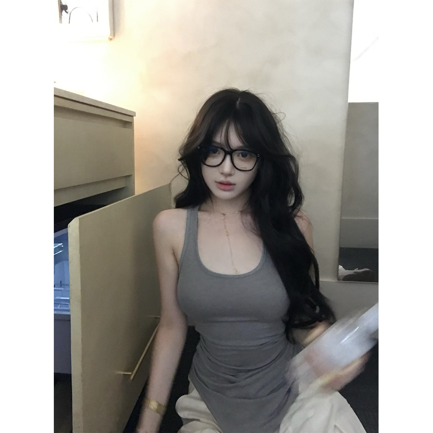 MISSCHANGE醋酸背心吊带