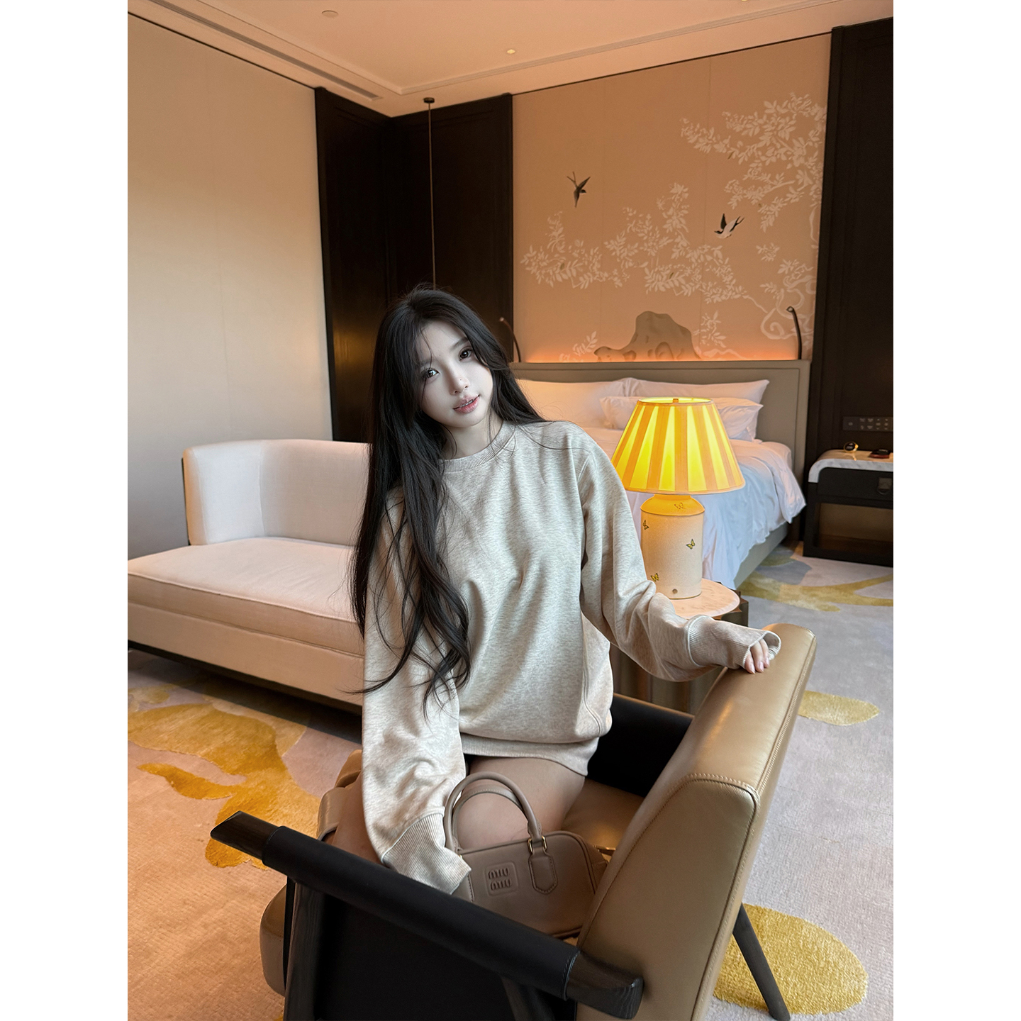 棉羊毛舒适柔软宽松慵懒风卫衣