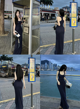 【一眼万年】MISS CHANGE/纯欲天丝背心连衣裙露背收腰显瘦长裙