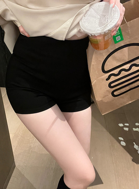 MISS CHANGE【热巴括号臀】2023春款百搭外穿的弹力高腰黑色短裤