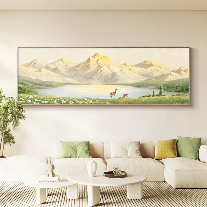 客厅装饰画 画现代简约沙发背景墙挂画 画山水风景北欧风高级感卧