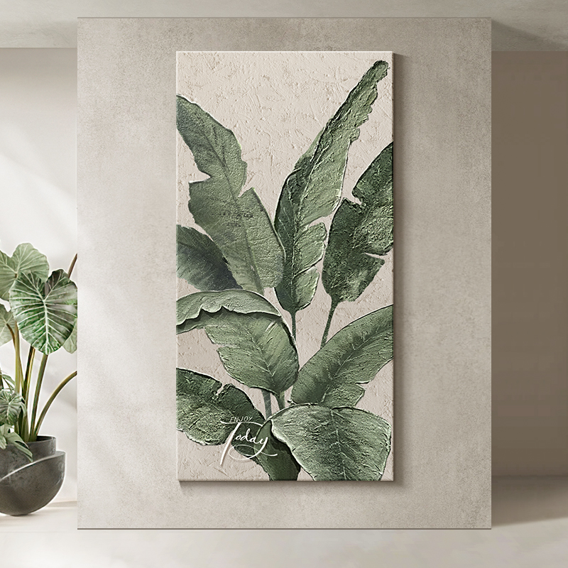 家大业大玄关装饰画 画侘寂风过道走廊尽头挂画 画肌理抽象客厅竖