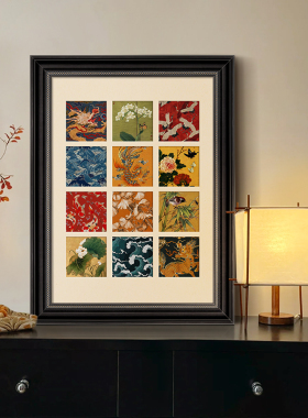 中古风客厅装饰画高级感法式中国风餐厅墙面壁画小众艺术玄关挂画