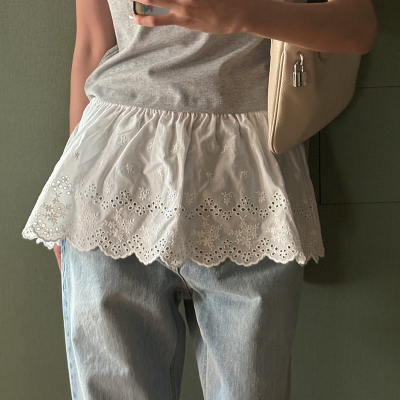 AKHG短裙A字韩版刺绣半身裙裙帘