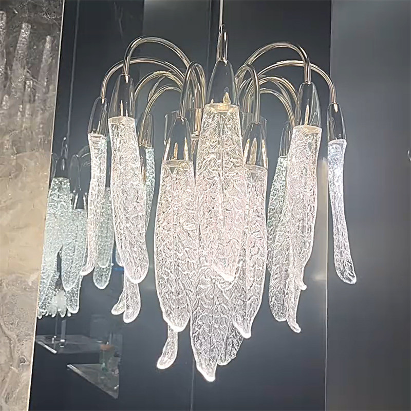 轻奢水晶吊灯客厅后现代餐厅设计师大气别墅酒店卧室餐厅