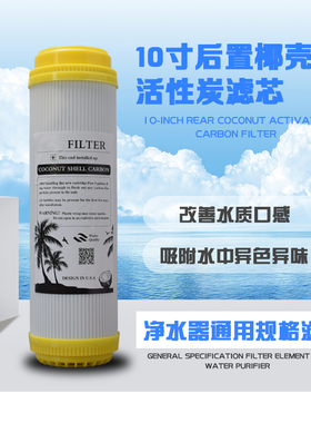 10寸平口后置颗粒活性炭 进口酸洗炭 1200碘值 纯水机净水器配件